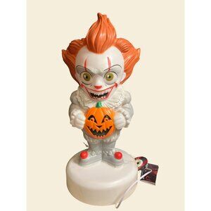 Pennywise IT Blow Mold 12" Halloween Lighted Decor Clown w/ Pumpkin
